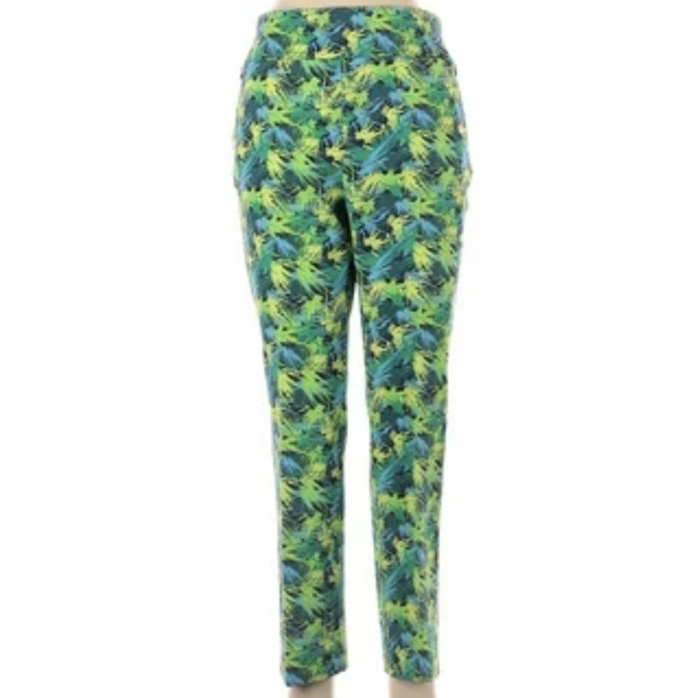 Soft Surroundings Size XL Green Blue Pull On Stretch Pants Ankle Length Skinny